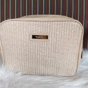 Versace Cream Straw Woven Cosmetic Bag
